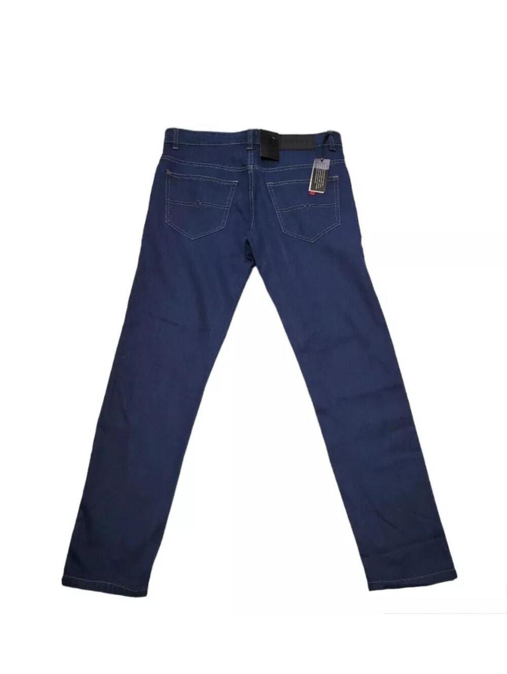 Straight Fit Jeans Mens Size 34 x 32 Mid Rise Blue Dark Wash